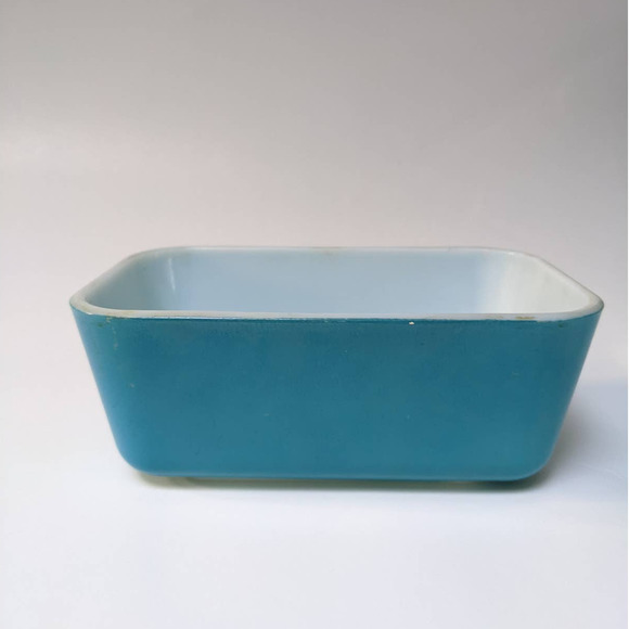 Vintage Pyrex Blue 0502 Refrigerator Dish Blue Fridgie Pyrex Dish 50s Blue Pyrex - Picture 3 of 10